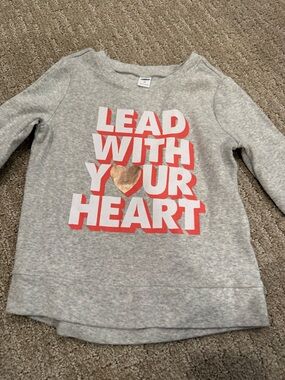 Old Navy Grey Sweatshirt with Pink and Gold Graphic